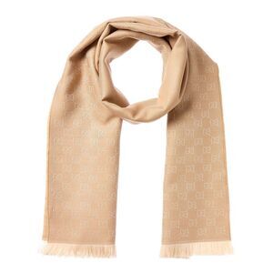 Gucci Gg Wool Scarf, Beige